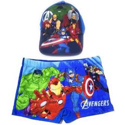 Avengers Boxershorts für Kinder + Avengers Marvel Mütze | Avengers Cap + Badeboxer-Set, bunt, 8-9 Jahre von Requeteguay Urban RU