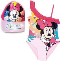 Minnie Mouse Disney Badeanzug für Strand oder Pool + Disney Cap für Mädchen | Minnie Mouse Disney Badeanzug und Kappe | Disney Minnie Maus Badeanzug und verstellbare Kappe, Rosa, 6 Jahre von Requeteguay Urban RU