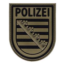 RescPol Rubberpatch Polizei Sachsen - steingrau/oliv von RescPol