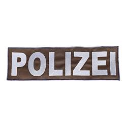 Rückenschild Polizei steingrau/oliv mit Klett / 30 x 9 cm von RescPol