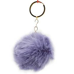 Pom Poms Plüsch Bommel Schlüsselanhänger Pompom Lila von Reskey