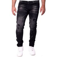 Reslad Destroyed-Jeans Reslad Jeans Herren Color-Splashes Stretch Denim Destroyed Jeanshose Destroyed Jeanshose Männer-Hose Slim Fit von Reslad