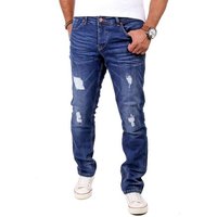 Reslad Destroyed-Jeans Reslad Jeans Herren Destroyed Look Slim Fit Denim Stretch Jeans-Hose Destroyed Look Slim Fit Jeans von Reslad