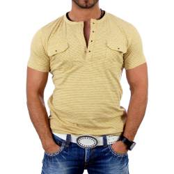 Reslad Herren Striped T-Shirt 4004 Gelb S von Reslad