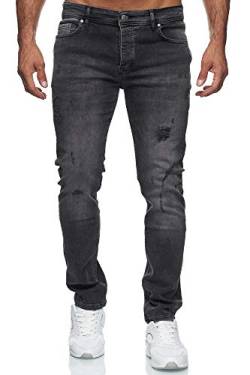 Reslad Jeans Herren Destroyed Look Slim Fit Denim Strech Jeans-Hose RS-2062 (W34 / L34, Schwarz (2090)) von Reslad
