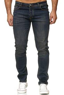 Reslad Jeans Herren Slim Fit Basic Herren-Hose Jeanshose Männer Jeans Hosen Stretch Denim RS-2091 Dunkelblau W36 / L34 von Reslad