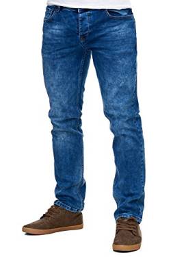 Reslad Jeans-Herren Slim Fit Basic Style Stretch-Denim Jeans-Hose RS-2063 Blau W30 / L32 von Reslad