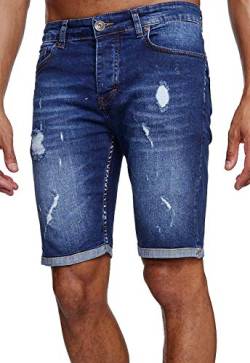 Reslad Jeans Shorts Herren Kurze Hosen Sommer l Used Look Destroyed Männer Denim Jeansshorts l Bermuda Capri Hose Regular Fit RS-2086 Blau W31 von Reslad