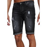 Reslad Jeansshorts Reslad Jeans Shorts Herren Kurze Hosen Sommer l Used Look Destroyed Destroyed Jeansbermudas Stretch Jeans-Hose von Reslad