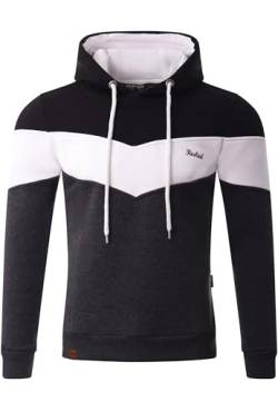 Reslad Kapuzenpullover Herren Sweatshirt | Hoodie Männer Pullover aus bequemer Baumwolle RS-1008 Anthrazit-Schwarz XL von Reslad