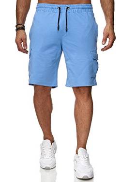 Reslad Kurze Hose Herren Cargo Bermuda Shorts Jogginghose Sport-Hose RS-5069 (2XL, Hellblau) von Reslad