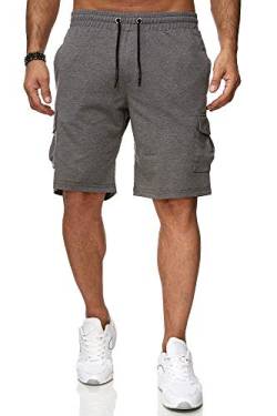 Reslad Kurze Hose Herren Cargo Bermuda Shorts Jogginghose Sport-Hose RS-5069 Anthrazit M von Reslad