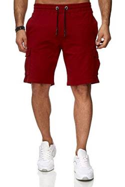 Reslad Kurze Hose Herren Cargo Bermuda Shorts Jogginghose Sport-Hose RS-5069 Bordeaux L von Reslad