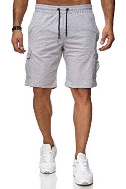 Reslad Kurze Hose Herren Cargo Bermuda Shorts Jogginghose Sport-Hose RS-5069 Grau S von Reslad