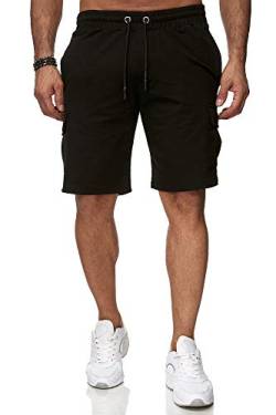 Reslad Kurze Hose Herren Cargo Bermuda Shorts Jogginghose Sport-Hose RS-5069 Schwarz S von Reslad