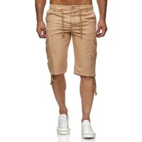 Reslad Leinenhose Reslad Leinen Cargo Shorts Männer Strandhose Herren Leinenhose 3/4 (1-tlg) Strandhose im Leinen-Look mit Cargotaschen von Reslad