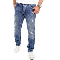 Reslad Slim-fit-Jeans Reslad Jeans-Herren Destroyed Look Slim Fit Stretch Denim Jeans-Hose Destroyed Look Slim Fit Jeans von Reslad