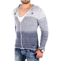 Reslad Strickjacke Reslad Strickjacke Herren Colorblock Kapuzen Cardigan Jacke RS-3107 (1-tlg) Kapuzenpullover Zipper Hoodie von Reslad