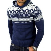 Reslad Strickpullover Reslad Herren Grobstrick Pullover Norweger Winter Kapuzenpullover (1-tlg) Strickpullover Männer Norwegermuster mit Kapuze von Reslad