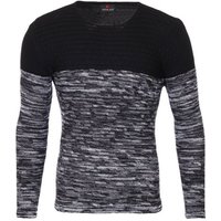 Reslad Strickpullover Reslad Strickpullover Herren-Pullover Melange Colorblock Rundhals (1-tlg) Slim Fit Rundhalspullover für Männer von Reslad