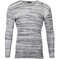 Reslad Strickpullover Reslad Strickpullover Herren-Pullover Melange Look Grobstrick-Pulli (1-tlg) Slim Fit Rundhalspullover für Männer von Reslad