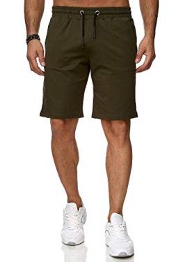 Reslad Sweat-Shorts Herren Basic Sport Freizeit Kurze Sweat-Hose RS-5061 Khaki L von Reslad