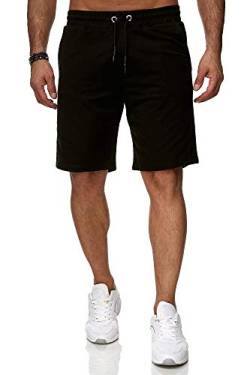 Reslad Sweat-Shorts Herren Basic Sport Freizeit Kurze Sweat-Hose RS-5061 Schwarz 2XL von Reslad