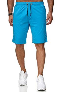 Reslad Sweat-Shorts Herren Basic Sport Freizeit Kurze Sweat-Hose RS-5061 Türkis 2XL von Reslad