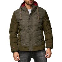 Reslad Winterjacke Herren Jacke Winter-Jacke Camouflage-Look mit Kapuze Männer-Jacke mit warme gesteppte Jacke mit Kapuze von Reslad