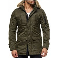 Reslad Winterjacke Herren Jacke mit Fellkragen Winter-Jacke Herren-Parka Mantel Anorak warmer Mantel mit Kapuze von Reslad