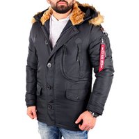 Reslad Winterjacke Reslad Winter-Jacke Herren-Parka Kapuzen Kunstfell warme gesteppte Jacke mit Kapuze von Reslad