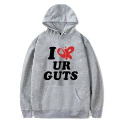 Hoodie I of Ur Guts Bedruckter Langarm-Hoodie Damen Herren Mode Spaß Sport Pullover Sängerin Olivia Rodrigo Hip Hop Street Schwarzer Kapuzenpullover XS-3XL-Black||XS von Respeto