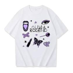 T-Shirt Olivia Rodrigo Guts World Tour Bedrucktes T-Shirt Street Casual T-Shirt Kurzärmeliges Sportshirt Herren- Und Damen-T-Shirt XS-3XL-White||XS von Respeto