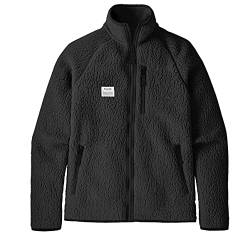 Resteröds Fleece Pullover für Männer, Herren Outdoor Pullover aus recyceltem Polyester, Warmer Teddy Fleece Pullover mit 1/4 ReiÃŸverschluss, schwarz, S von Resteröds