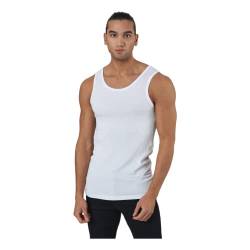 Resteröds Herren Unterhemd aus Bambus und ökologischer Baumwolle, lang, rund Hals, hochwertiges Männer Muskelshirt, Tanktop im 2er Pack, weiß, L von Resteröds