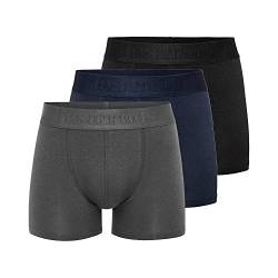 Resteröds - Retroshorts 'Gunnar' - Herren - 3-Pack - enganliegende Boxershorts aus Viskose (aus Bambus-Cellulose) - FSC Zerifiziert - Grau/Navy/Schwarz - Large von Resteröds