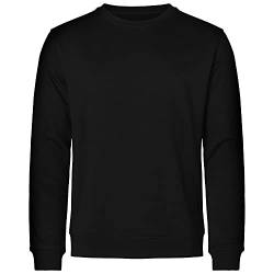 Resteröds Sweatshirt für Herren aus Bambus Viskose und ökologischer Baumwolle, Pulli ohne Kapuze, Warmer Pullover für Männer, schwarz, L von Resteröds