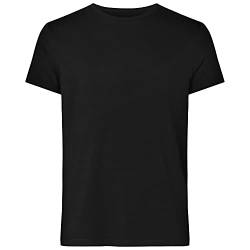 Resteröds T-Shirt aus Bambus und ökologischer Baumwolle für Herren, lang, Rundhals, halbarm Shirts für Männer, schwarz, L von Resteröds