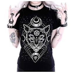 Galaxy CAT Damen Cap Sleeve Schwarz T-Shirt (38) von Restyle Clothing