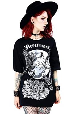 Restyle Goth Punk Nevermore Oversize T-Shirt - Schwarz (L - DE 40) von Restyle