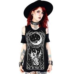 Restyle Witches Chant Women's Gothic Fashion Black Cotton Cold Shoulder Top-L von Restyle