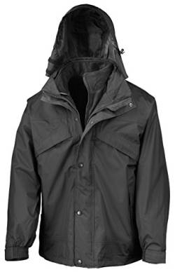 3-In-1-Jacke Herausnehmbarer Fleece-Innenjacke - Farbe: Black - Größe: 4XL von Result