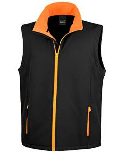 Core Printable Softshell Bodywarmer - Farbe: Black/Orange - Größe: XL von Result