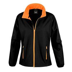 Result Core Damen Softshell-Jacke, bedruckbar (XS) (Schwarz/Orange) von Result