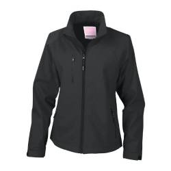 Result Damen La Femma® Softshell-Jacke, 2-lagig, atmungsaktiv, Winddicht (XS) (Schwarz) von Result