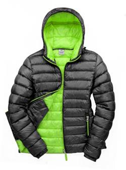 Result Damen Winterjacke Snow Bird Hooded Jacket Mehrfarbig Black/Lime S (10) von Result