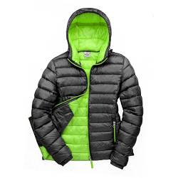 Result Damen Winterjacke Snow Bird Hooded Jacket Mehrfarbig Black/Lime XL (16) von Result