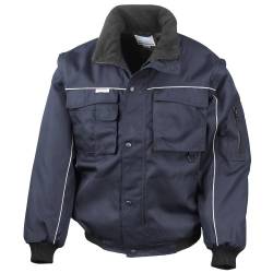 Result Herren Arbeitsjacke mit Reißverschlüssen am Ärmel, wasserabweisend, Winddicht (3XL) (Marineblau/Marineblau) von Result