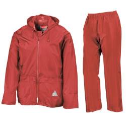 Result Herren Regenanzug bestehend aus Regenjacke und Regenhose, wasserdicht S,Rot von Result