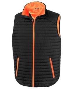 Result R239X Herren Echt Recycelt Thermoquilt Weste - Schwarz/Orange - M von Result